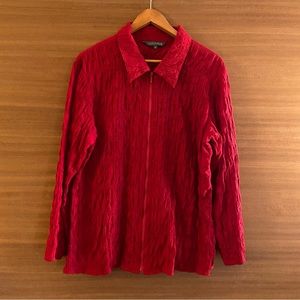 ADDITION ELLE SIZE 14 beautiful zip up red textured shirt.